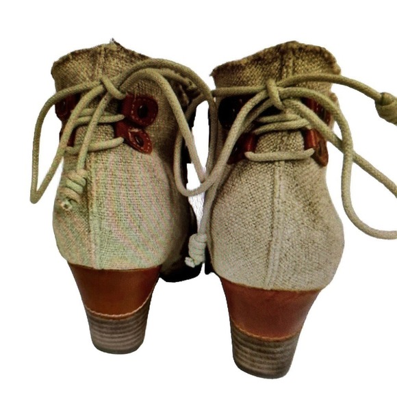 Elite by Corkys Ankle Boots Size 6 Mixed Leather Cognac Tan Mix Unusual - Picture 6 of 9